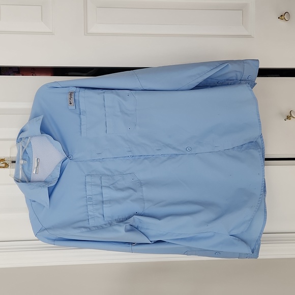 Columbia PFG Short Sleeve Fishing Shirt, Men's XL Size cotton black type Vintage Second Hand